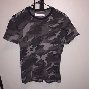 Grey and black camo tee